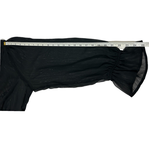 Torrid Womens Plus Size 1 Babydoll Crinkle Lurex Chiffon Top Blouse 14-16 - Picture 14 of 15